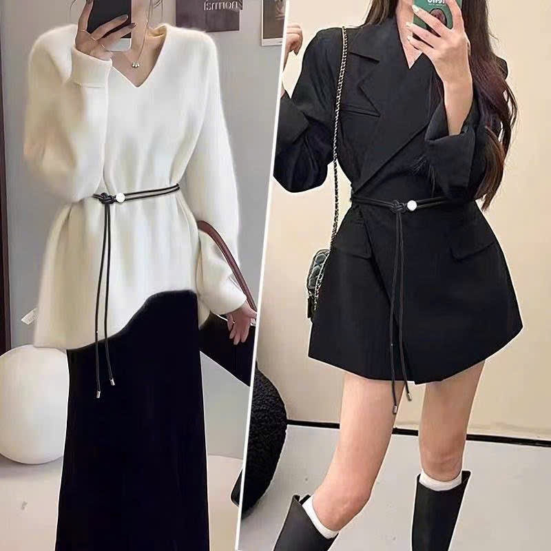 Thắt lưng Đai váy da dây nam nữ Horizon gài Đai váy dây DV35 bản NHỎ 0.5cm  khuyên tròn dây nịt  sang chảnh