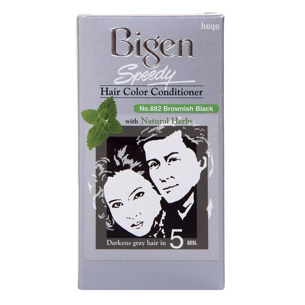 Thuốc nhuộm tóc phủ bạc Bigen Speedy No.882 màu đen nâu – Nhanh 5 phút, có lược chải, không mùi hắc