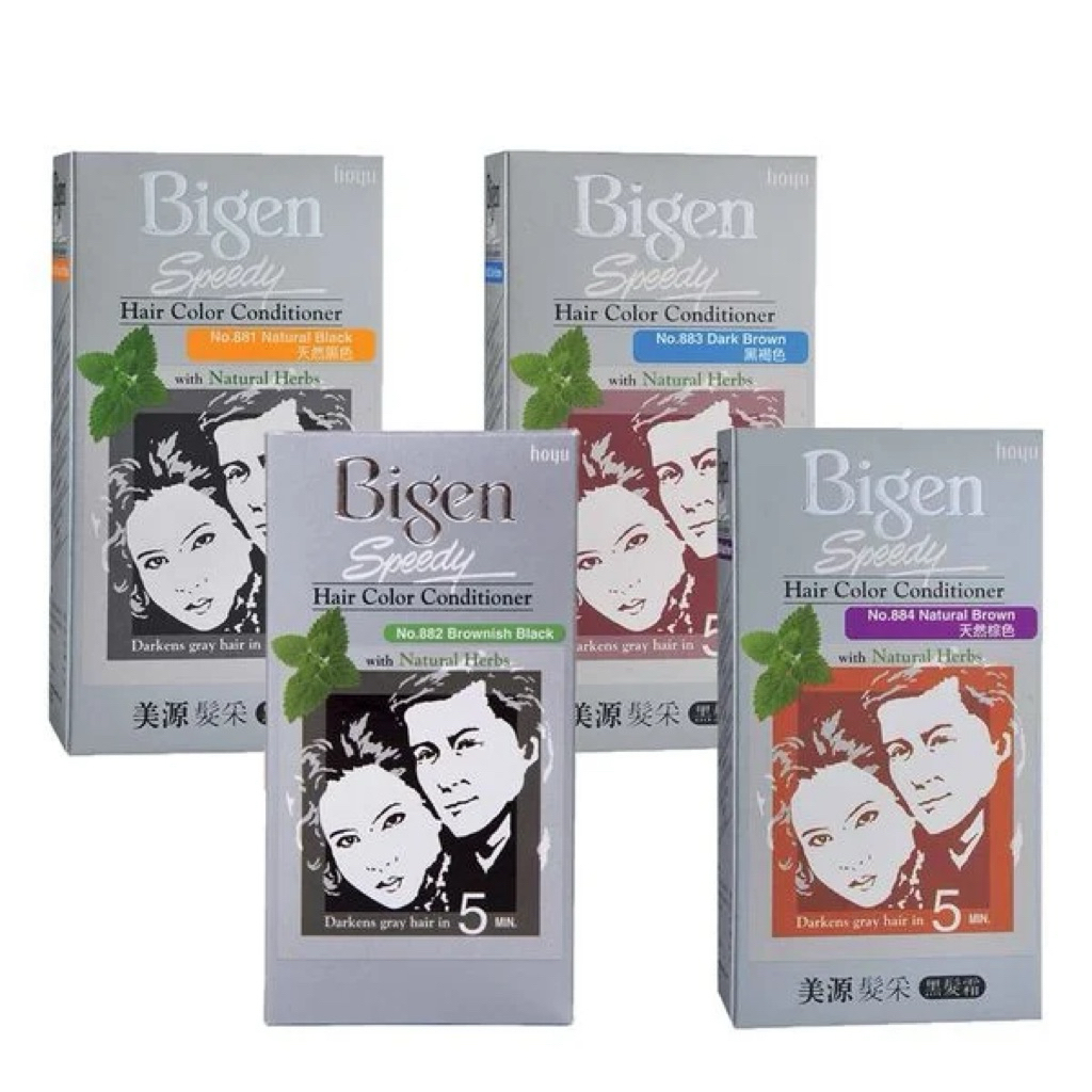 Thuốc nhuộm tóc phủ bạc Bigen Speedy No.882 màu đen nâu – Nhanh 5 phút, có lược chải, không mùi hắc