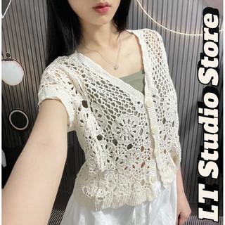 LT- Áo ren boy boho cộc tay kèm bra, ren quảng châu xịn mix siêu xinh đi biển, đi dạo 1010