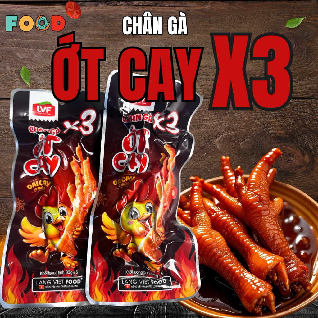 Conbo 5 Chân gà ớt cay X3 80g 3 chân trong 1 bịch