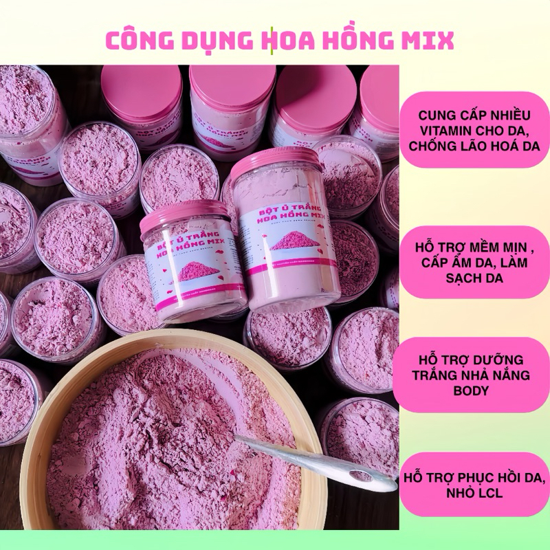 [COMBO 2 HỦ ] Bột Thảo Mộc Sữa Dê & Bột Hoa Hồng Mix