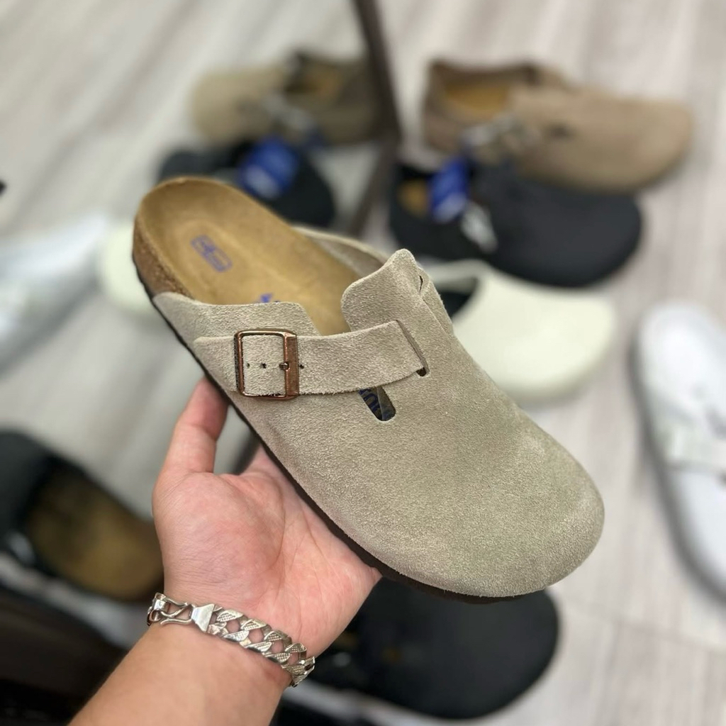 Giày sục lười thời trang bigsize nam nữ Birkenstock màu xanh rêu đế ...