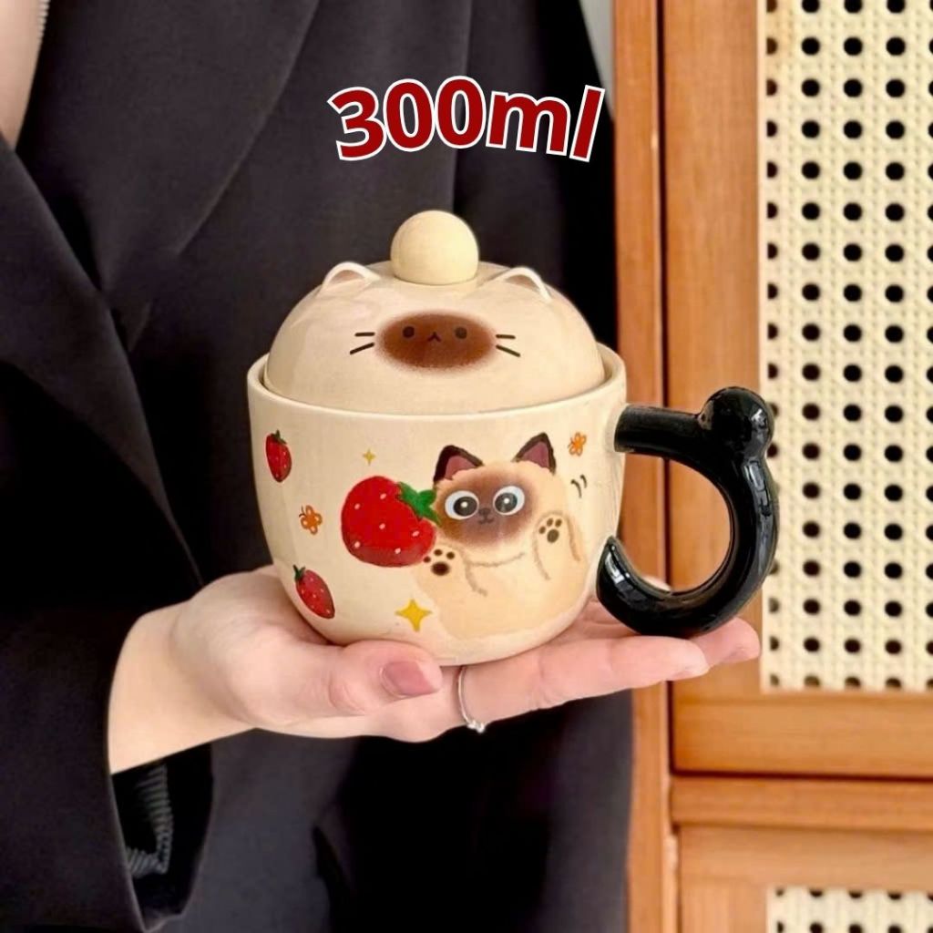 [Mới] Set quà tặng Cốc Mèo Dâu, Cherry, Cà Chua siêu dễ thương Kèm Gấu, Thiệp, Lót Ly Quà Tặng Tốt Nghiệp, Sinh nhật