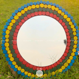 (GT-04) Gương gỗ treo tường LỘC MỘC D60cm - Handmade Decor Nghệ Thuật thiên nhiên, Cafe Homestay