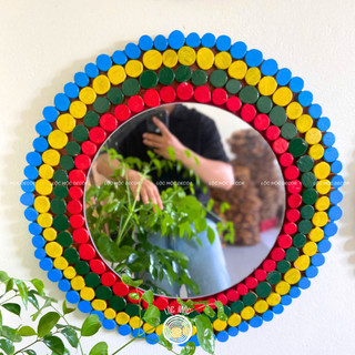 (GT-04) Gương gỗ treo tường LỘC MỘC D60cm - Handmade Decor Nghệ Thuật thiên nhiên, Cafe Homestay