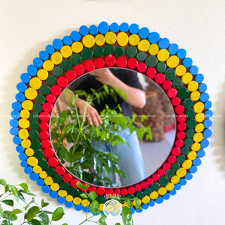 (GT-04) Gương gỗ treo tường LỘC MỘC D60cm - Handmade Decor Nghệ Thuật thiên nhiên, Cafe Homestay