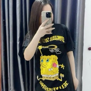 Áo Phông Bọt Biển Áo Dáng Rộng Chất Cotton Mát Mịn Co Giãn