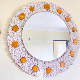 (GT-07) Gương tròn treo tường LỘC MỘC D60cm - Handmade Decor Nghệ Thuật thiên nhiên, Cafe Homestay
