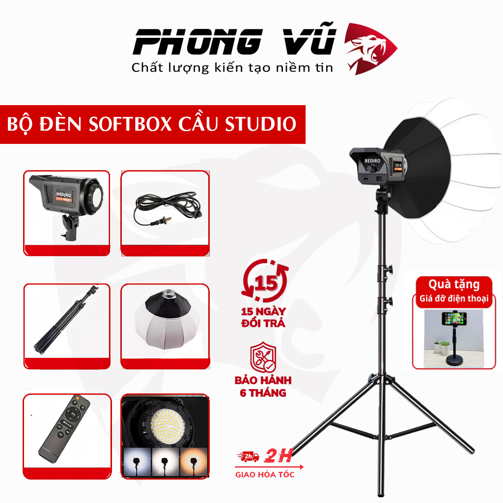 Bộ đèn trợ sáng Softbox Cầu Bediro Studio Livestream Chụp Ảnh Quay ...