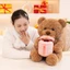 Gấu bông teddy ôm bó hoa hồng có ngăn để đồ làm quà tặng sinh nhật, valentine cho bạn gái,người yêu