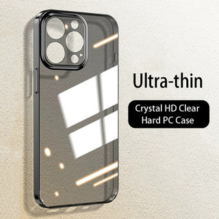 Ốp Lưng iPhone PC Cứng Trong Suốt Siêu Mỏng Bảo Vệ Camera Sang Trọng Crystal Clear Slim Cho iP 17 16 15 14 13 12 ProMax