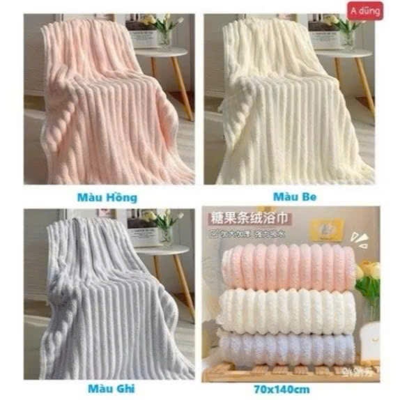 KHĂN TẮM COTTON CÓ VÂN SÓNG CHỐNG XƠ – Khăn Tắm Độ Bền Cao- Dễ Vệ Sinh- Không Pha Màu