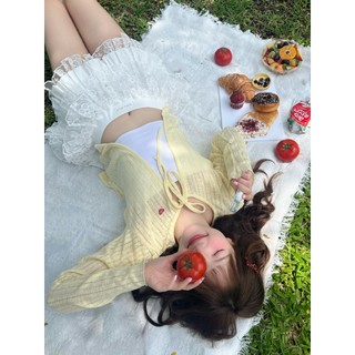 Áo cardigan MONÁ áo khoác nữ mỏng nhẹ trang trí trái tim - LOOPIE CARDIGAN