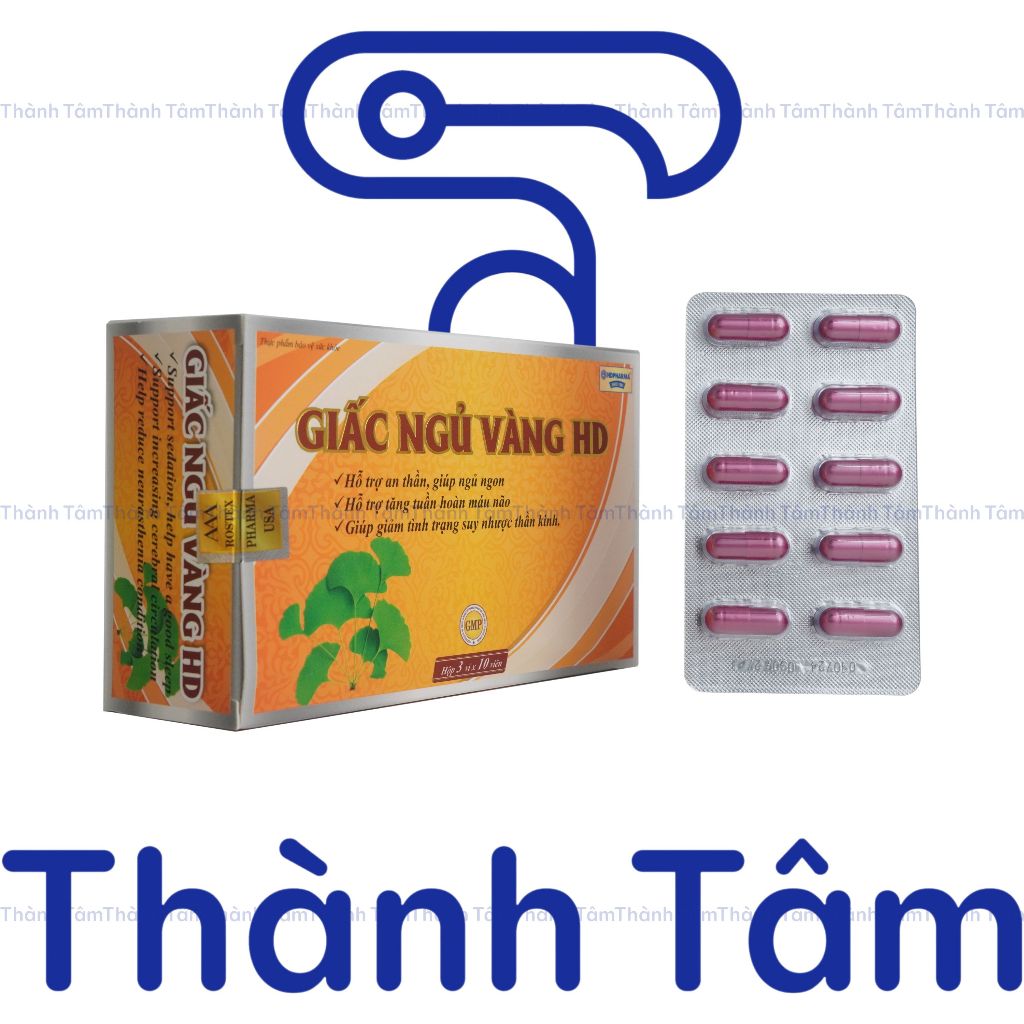 (Cam) Viên uống GIẤC NGỦ VÀNG HD CAM 30v hỗ trợ giấc ngủ, tăng tuần hoàn máu não