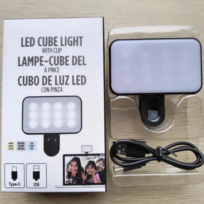 Đèn Led Selfie Mini Dạng Kẹp, Đèn Chụp Ảnh 3 Chế Độ Sáng Tùy Chỉnh Hỗ Trợ Quay Phim, Chụp Ảnh