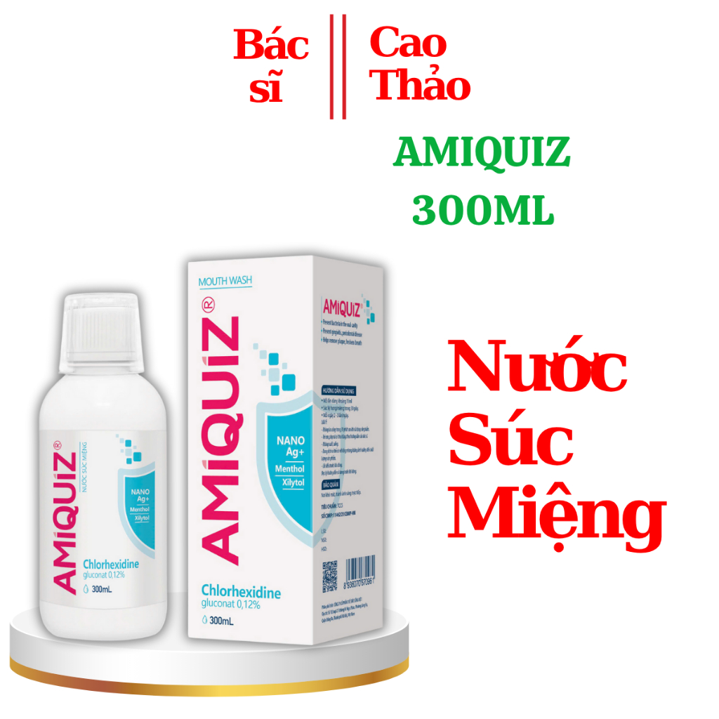 Amiquiz 300ml - Nước Súc Miệng Làm Sạch Răng, Miệng Và Lợi Cho Gia Đình