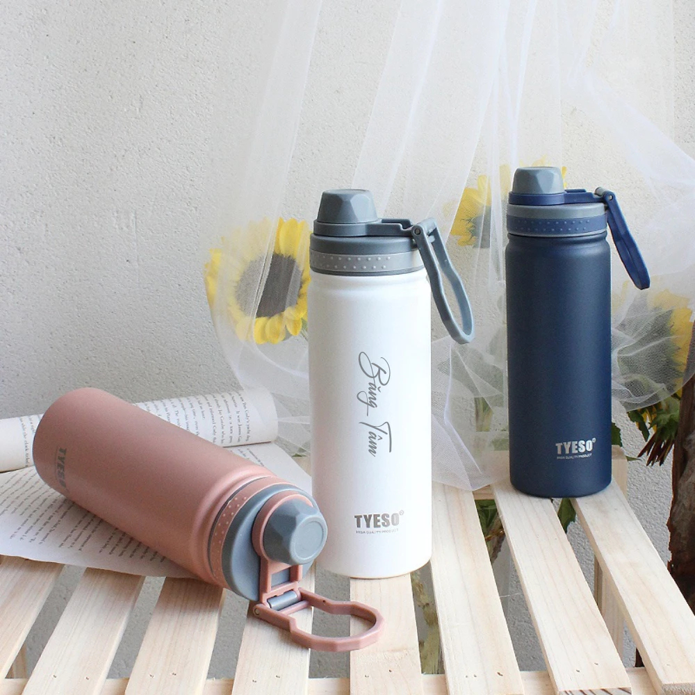 Bình nước giữ nhiệt khắc tên Tyeso Revive 750ml, inox 304 cao cấp, phong cách thể thao | TS-8709B