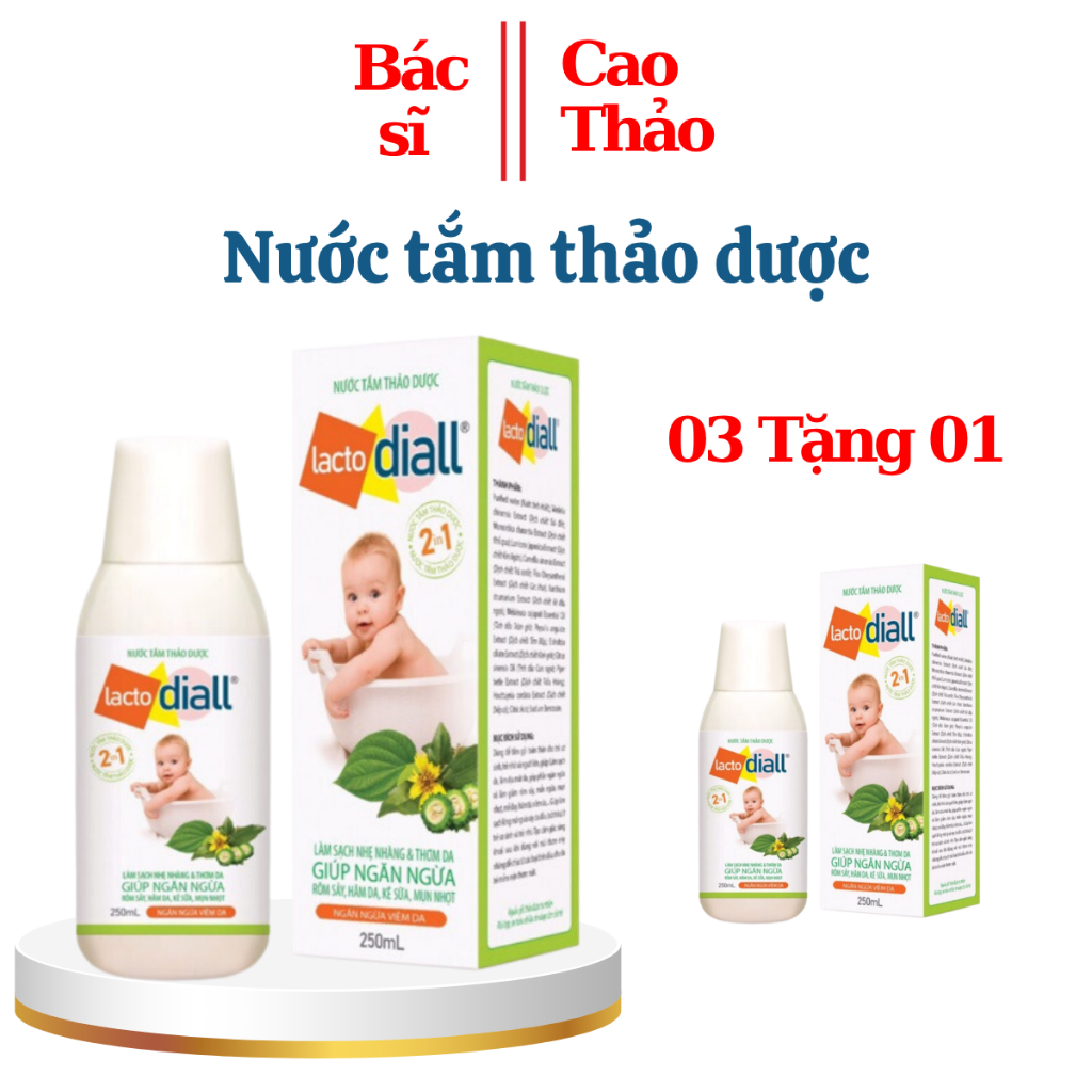 Nước Tắm Thảo Dược LactoDiall Chai 250ml - Chăm sóc da em bé