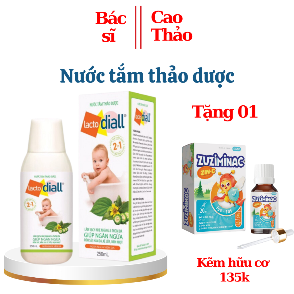 Nước Tắm Thảo Dược LactoDiall Chai 250ml - Chăm sóc da em bé