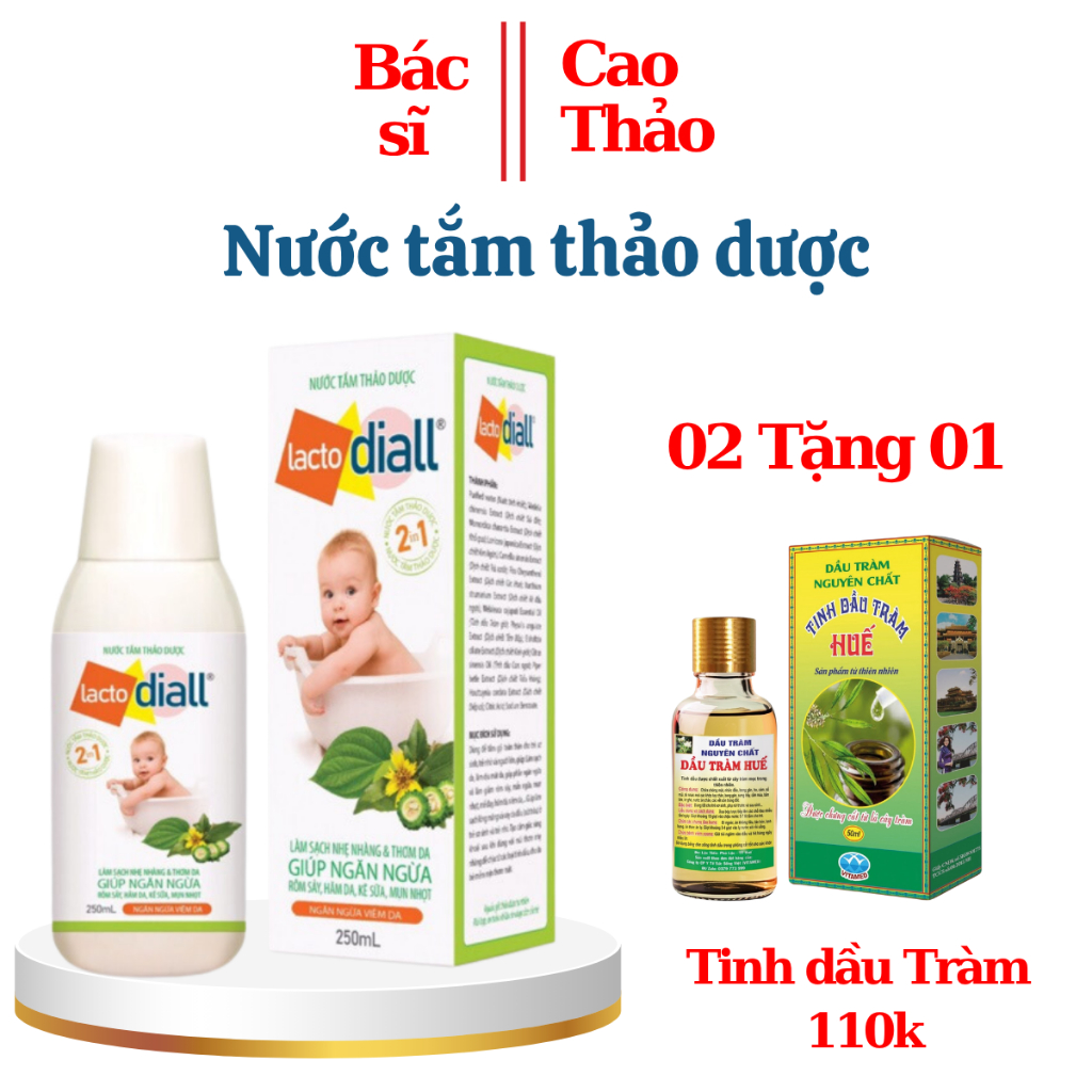 Nước Tắm Thảo Dược LactoDiall Chai 250ml - Chăm sóc da em bé