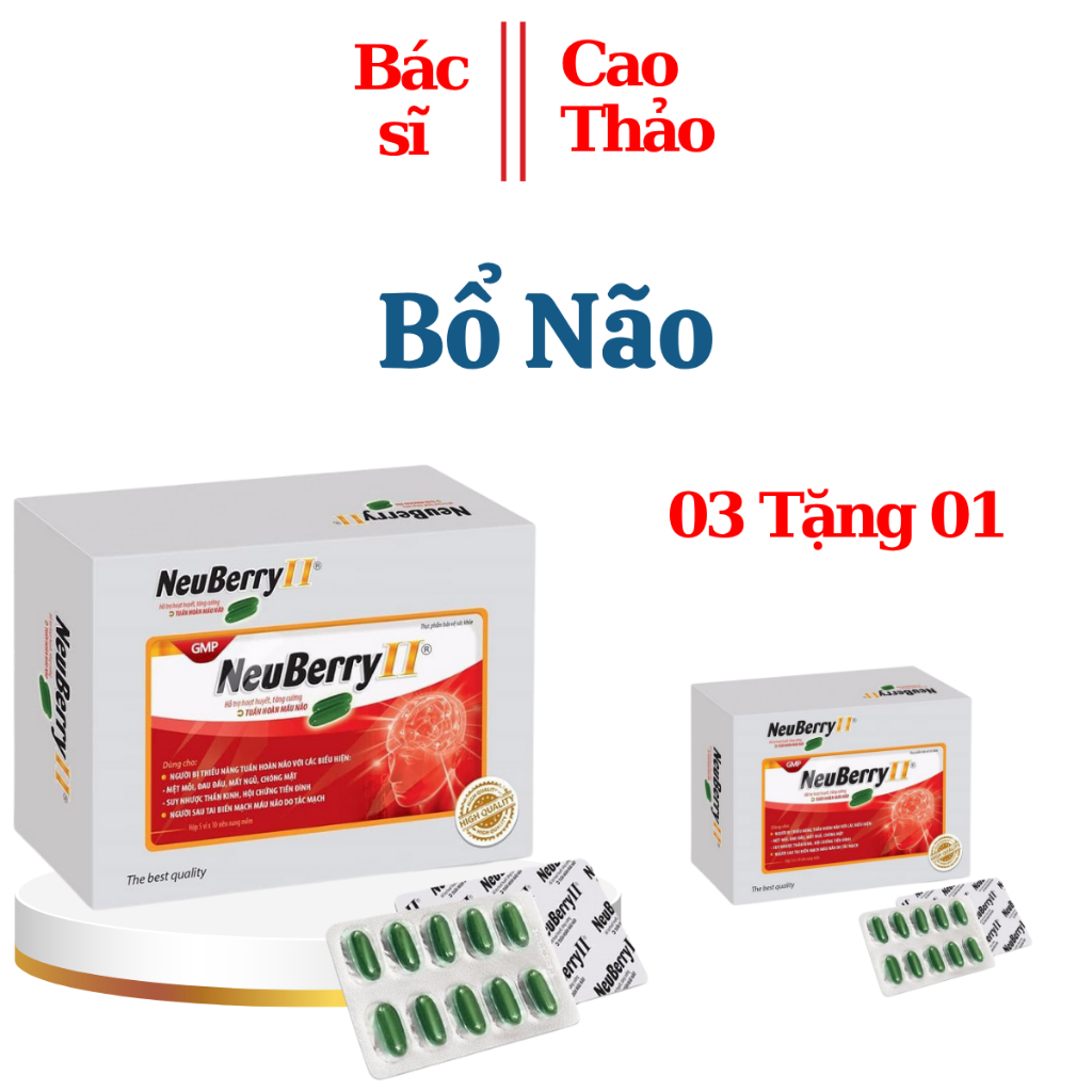 NeuBerry II - Viên Uống Bổ Não Hộp 50 Viên
