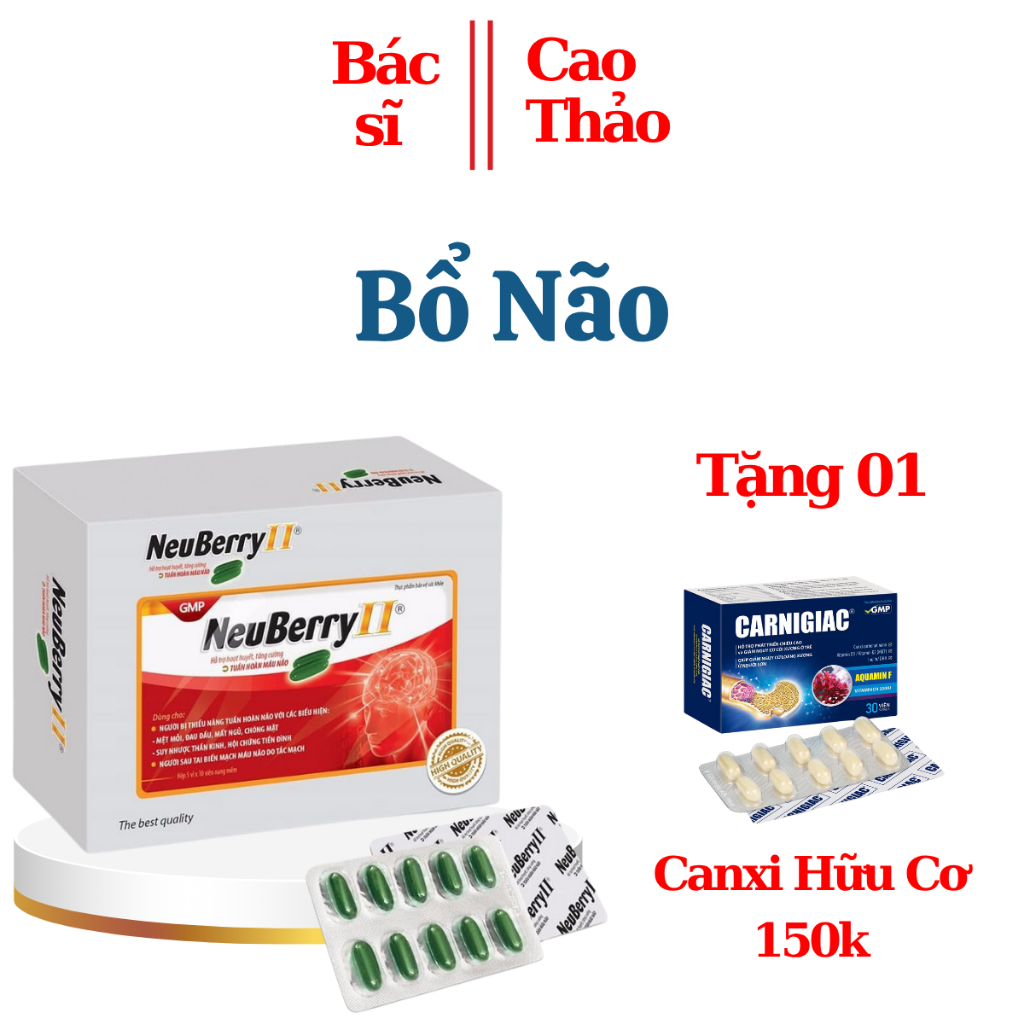 NeuBerry II - Viên Uống Bổ Não Hộp 50 Viên