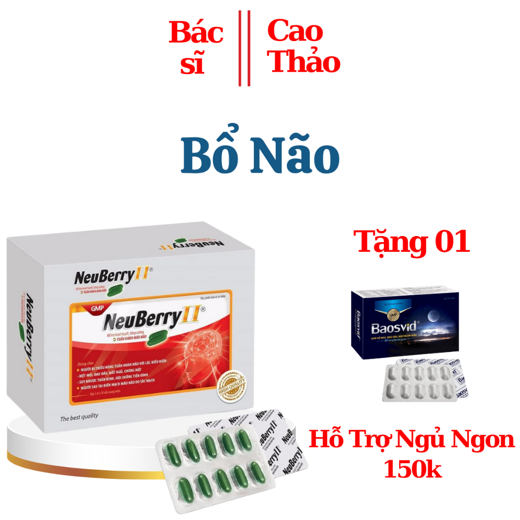 NeuBerry II - Viên Uống Bổ Não Hộp 50 Viên