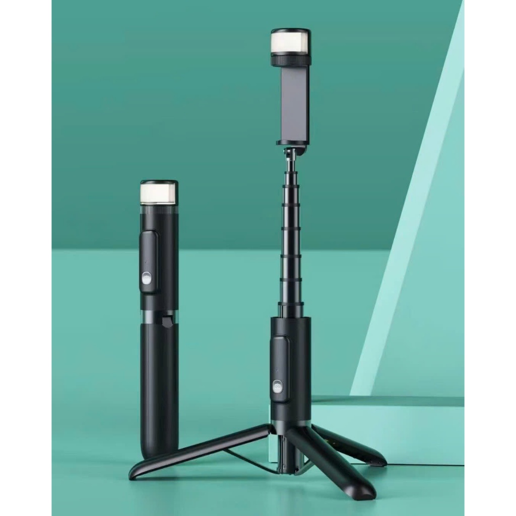gậy chụp ảnh 3 chân M08S ,Gậy tự sướng mini gấp gọn chiều dài sử dụng 23-80cm kèm remote và đèn trợ sáng