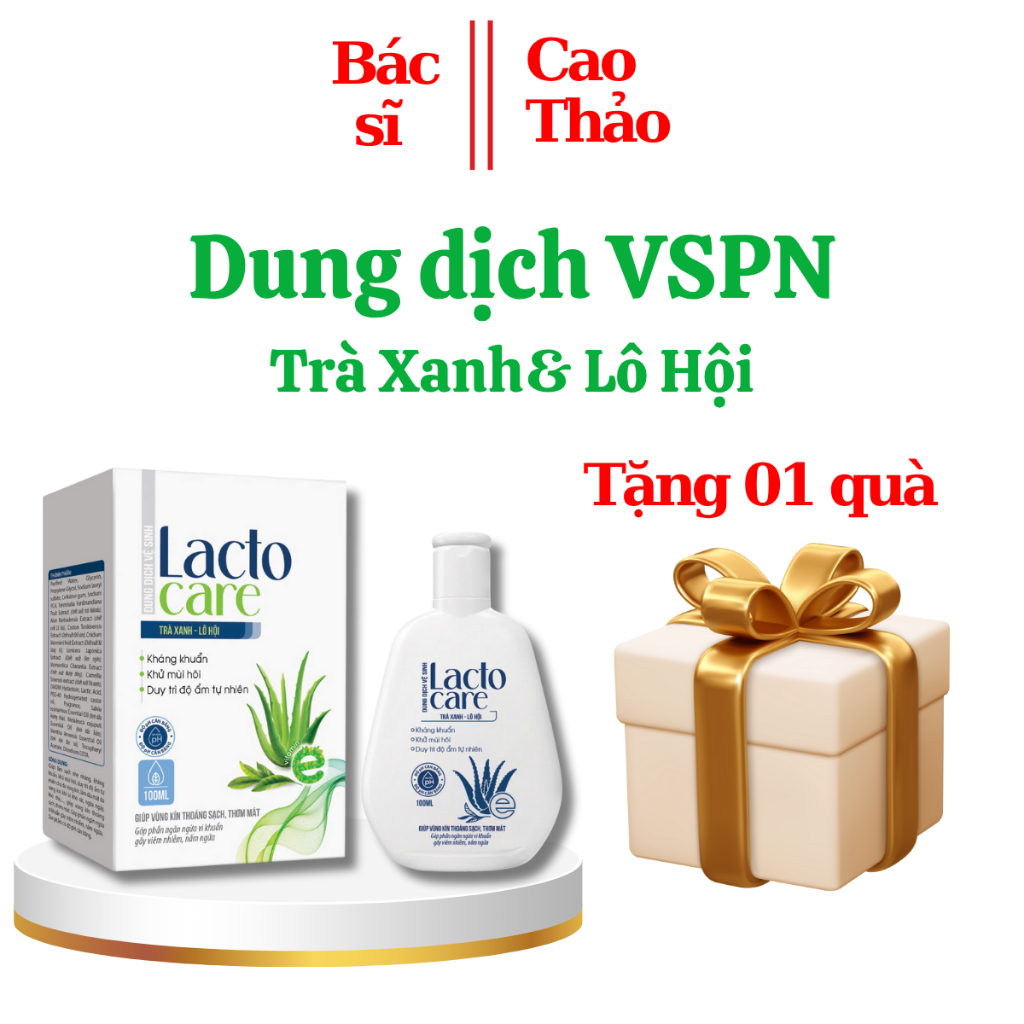 Dung Dịch Vệ Sinh Lacto Care - Chiết Xuất Từ Trà Xanh Và Lô Hội Giúp Duy Trì Độ Ẩm, Kháng Khuẩn, Khủ Mùi Chai 100ML