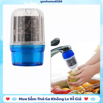 Đầu Lọc Nước Trực Tiếp Từ Vòi Có Than Hoạt Tính Giúp Lọc Chất Phèn Và Cặn Bẩn Trong Nước #