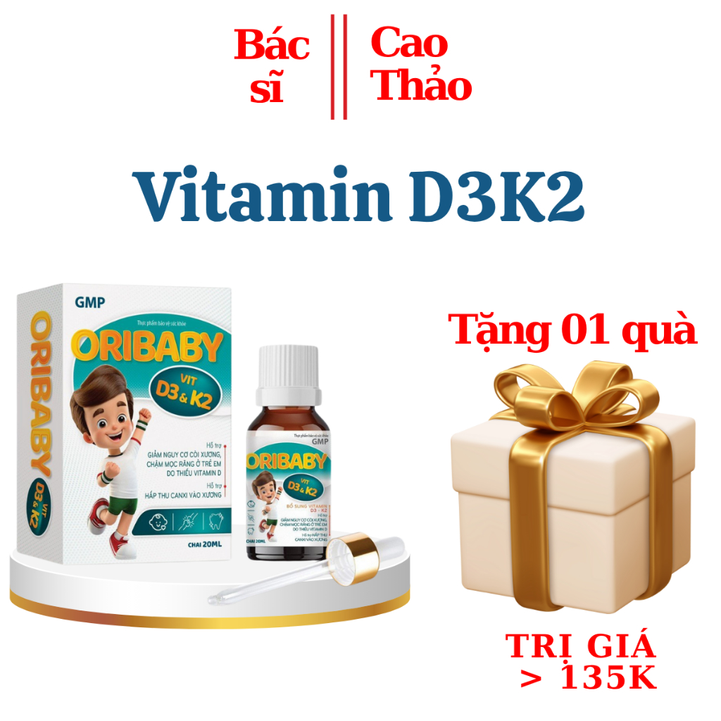 D3K2 Oribaby - Bổ Sung D3+K2 Cho Bé Chai 20ml