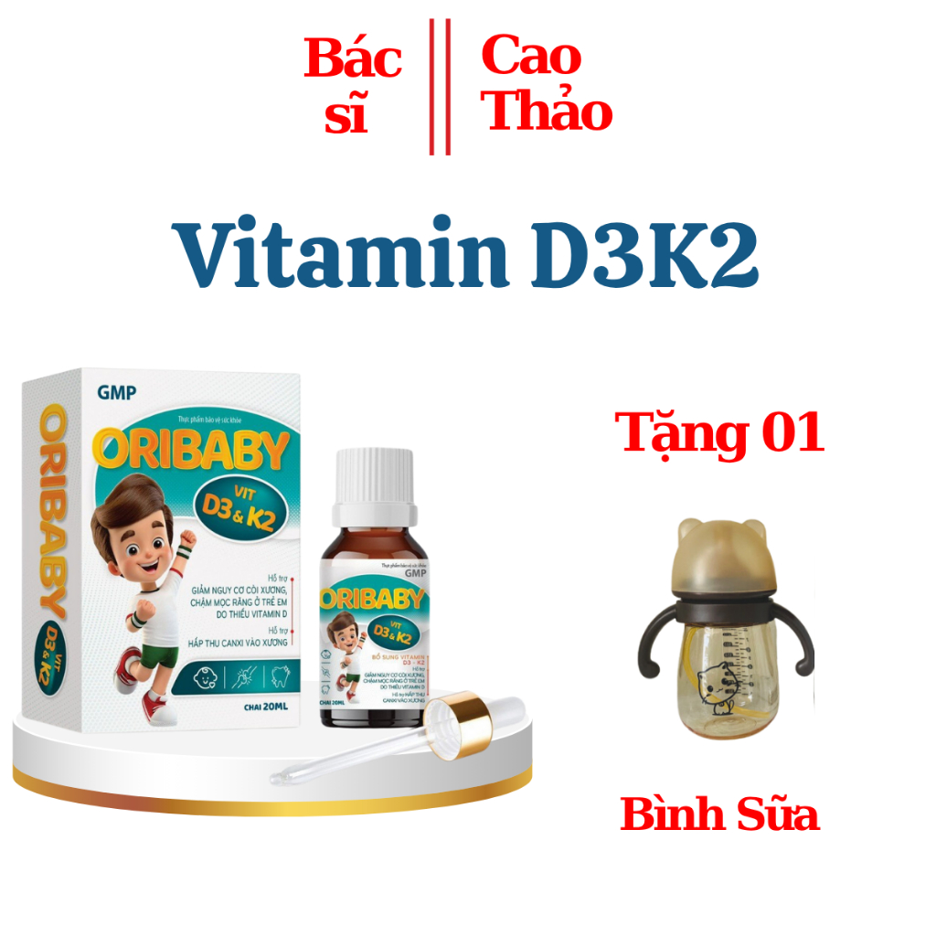 D3K2 Oribaby - Bổ Sung D3+K2 Cho Bé Chai 20ml