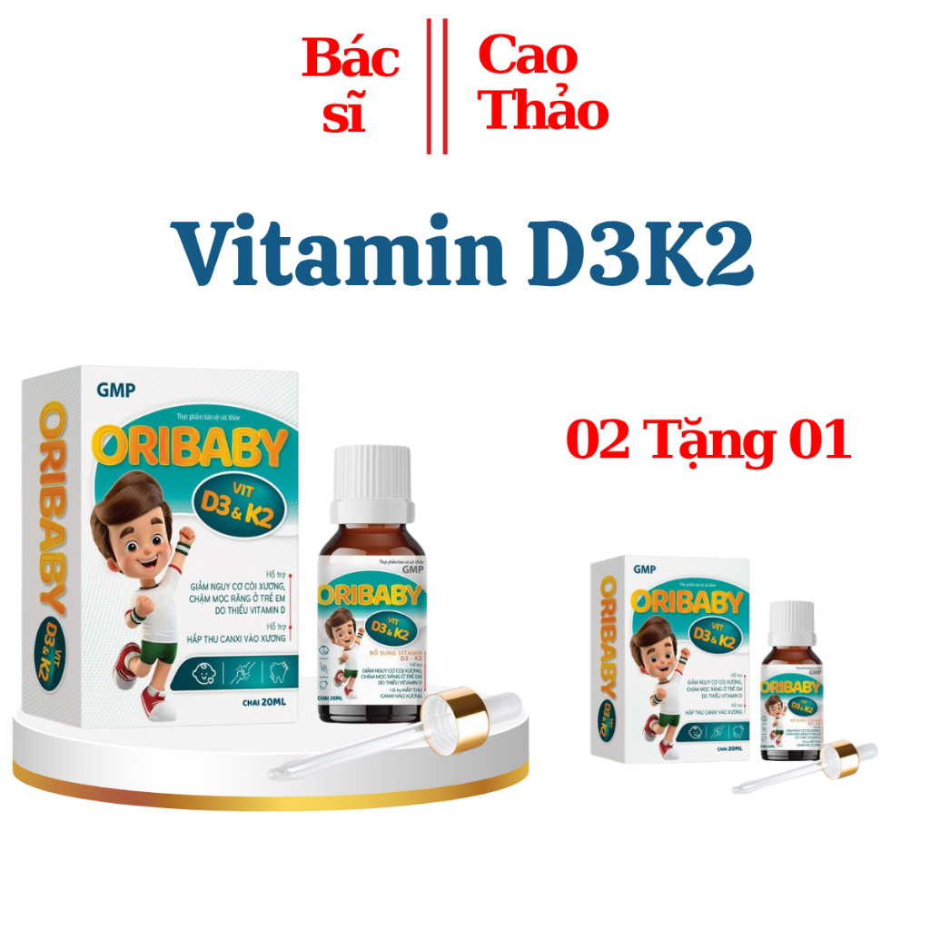 D3K2 Oribaby - Bổ Sung D3+K2 Cho Bé Chai 20ml