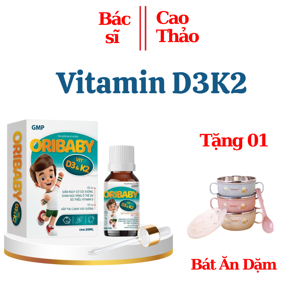 D3K2 Oribaby - Bổ Sung D3+K2 Cho Bé Chai 20ml