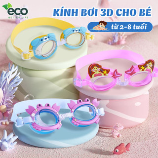 Kính Bơi Trẻ Em Hoạt Hình 3D, Kính Bơi Chống Nước Chống Sương Mờ Cho Bé Trai Bé Gái Từ 2-8 Tuổi