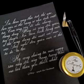 Set 20 Tờ Giấy Đen Viết thư Tay, Trang Trí Scrapbook, viết chữ Calligraphy
