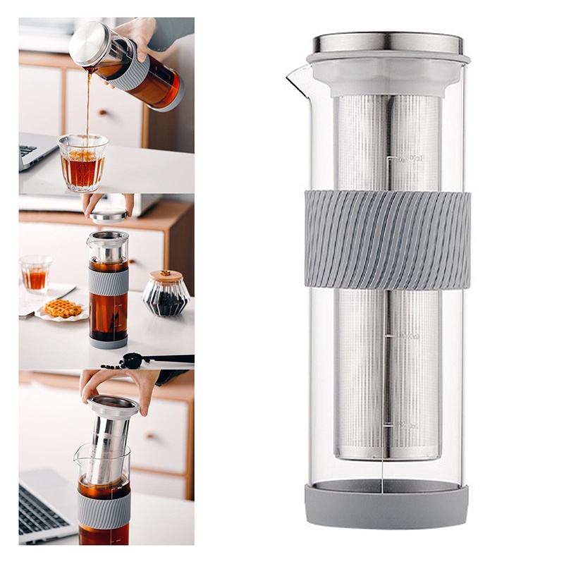 [800ml] Bình pha Cold Brew, Ủ Lạnh Cafen Hòa tan, rang xay, pha trà, bình thủy tinh dày dặn, chịu nhiệt, Cao Cấp