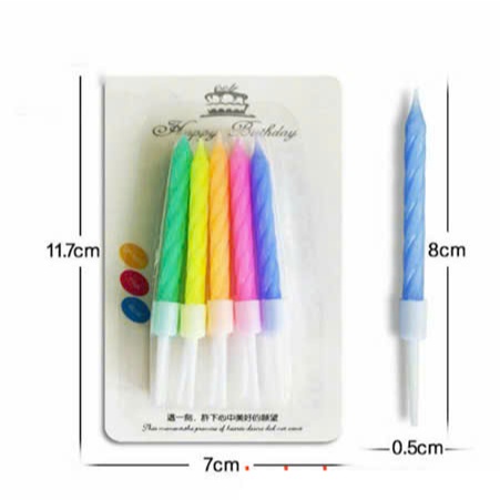 đồ trang trí bánh [FREESHIP❤️] vỉ 6 nến xoắn dài cao cấp, nến sóng dài sinh nhật