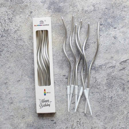 đồ trang trí bánh [FREESHIP❤️] vỉ 6 nến xoắn dài cao cấp, nến sóng dài sinh nhật