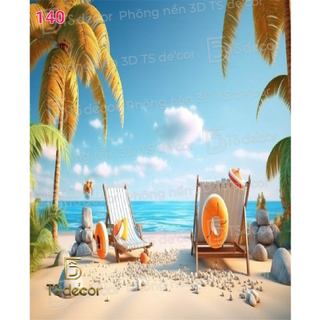 Phông NỀN backGround Studio Chụp ảnh bãi biển, hoàng hôn, cát trắng mới