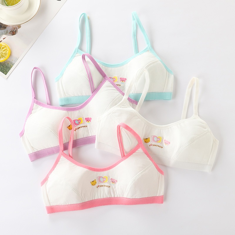 COMBO 3 Áo lá bé gái tuổi dậy thì cotton khóa cài 3 nấc tiện lợi họa tiết xinh xắn cute LANIXA B528