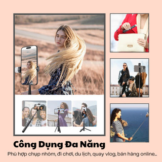 Gậy Tự Sướng Có Đèn Trợ Sáng M08S – Kèm Remote Bluetooth, Tripod Gọn Nhẹ Dễ Dàng Bỏ Túi Mang Đi Du Lịch Cực Tiện