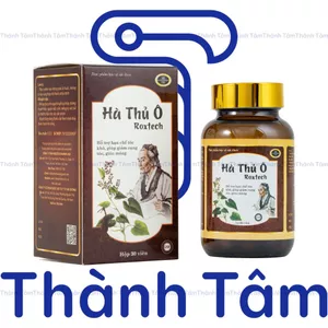 Viên uống đen tóc Hà Thủ Ô Roxtech bổ sung l cystine giảm rụng tóc, bạc tóc, giúp tóc chắc khỏe, đen bóng- Hộp 30 viên