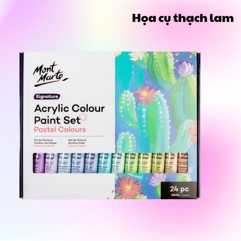 Set Màu Acrylic Pastel Mont Marte – Bộ 12/18 /24/36/48 MàuTông Màu Pastel Dễ Thương Họa Cụ Thạch Lam