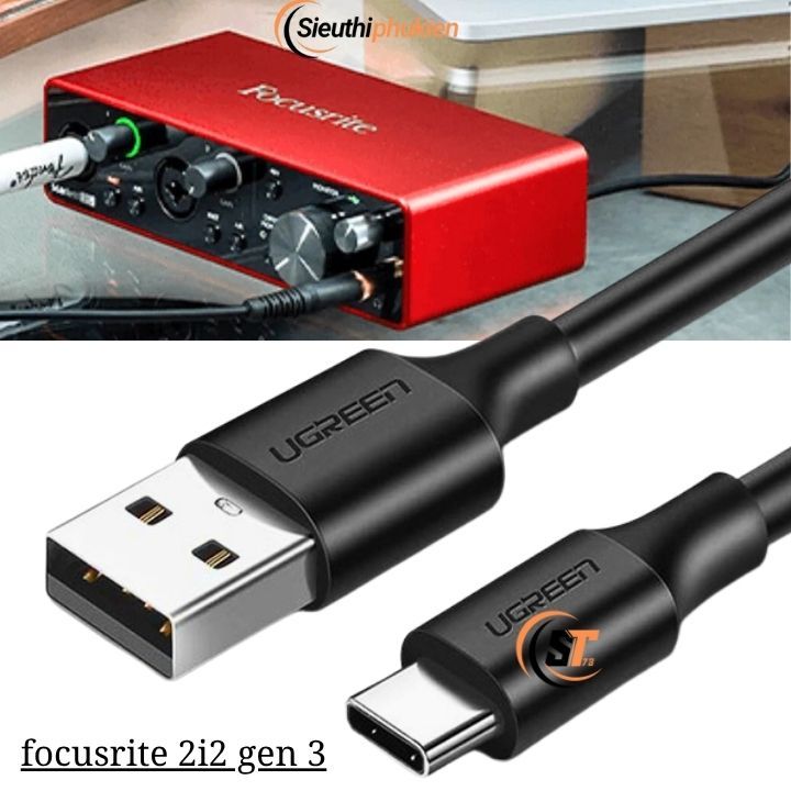 Dây nguồn USB type C cho Soundcard focusrite 2i2 gen 3, cáp kết nối ...