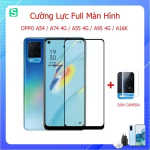Combo kính cường lực oppo a54 / a74 4g / a55 4g / a95 4g / a16k full màn hình + dán bảo vệ camera