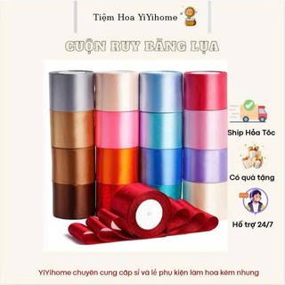 Cuộn Ruy Băng Lụa Bản 4cm*22m Trang Trí Làm Hoa, Làm Nơ Gói Hoa Handmade DIY TIỆM HOA YIYIHOME
