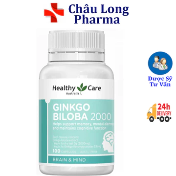 [Nhập Khẩu] Bổ não Healthy Care Ginkgo Biloba Úc 2000 100 viên Tăng Cường Cải Thiện Trí Nhớ