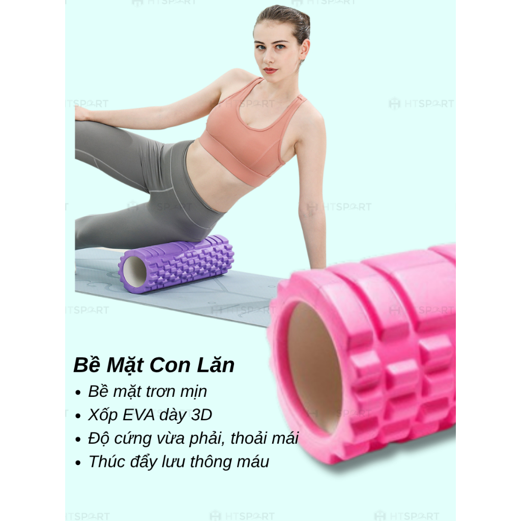 Con Lăn Foam Roller Massage Dãn Cơ Tập Gym Yoga Hàng Chuẩn Chính Hãng 30 33 45 CM